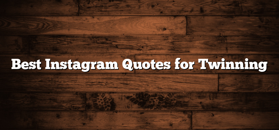 Best Instagram Quotes for Twinning