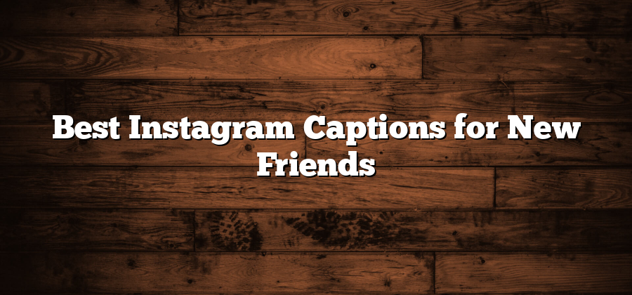 Best Instagram Captions for New Friends