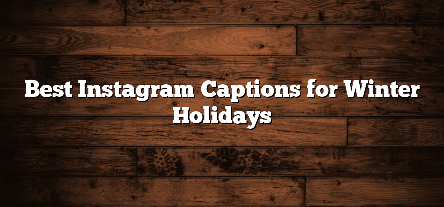 Best Instagram Captions for Winter Holidays