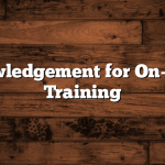 Acknowledgement for On-the-Job Training