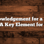 Acknowledgement for a Group Project: A Key Element for Success