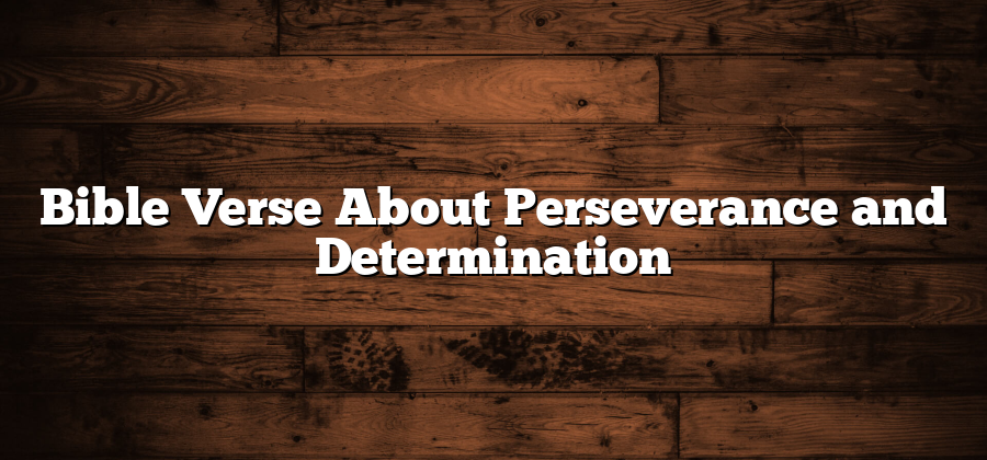 Bible Verse About Perseverance and Determination