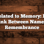 Names Related to Memory: Exploring the Link Between Names and Remembrance