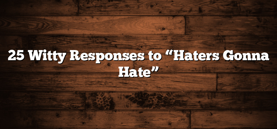 25 Witty Responses to “Haters Gonna Hate”