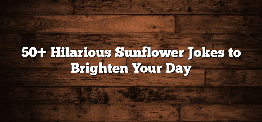 50+ Hilarious Sunflower Jokes to Brighten Your Day